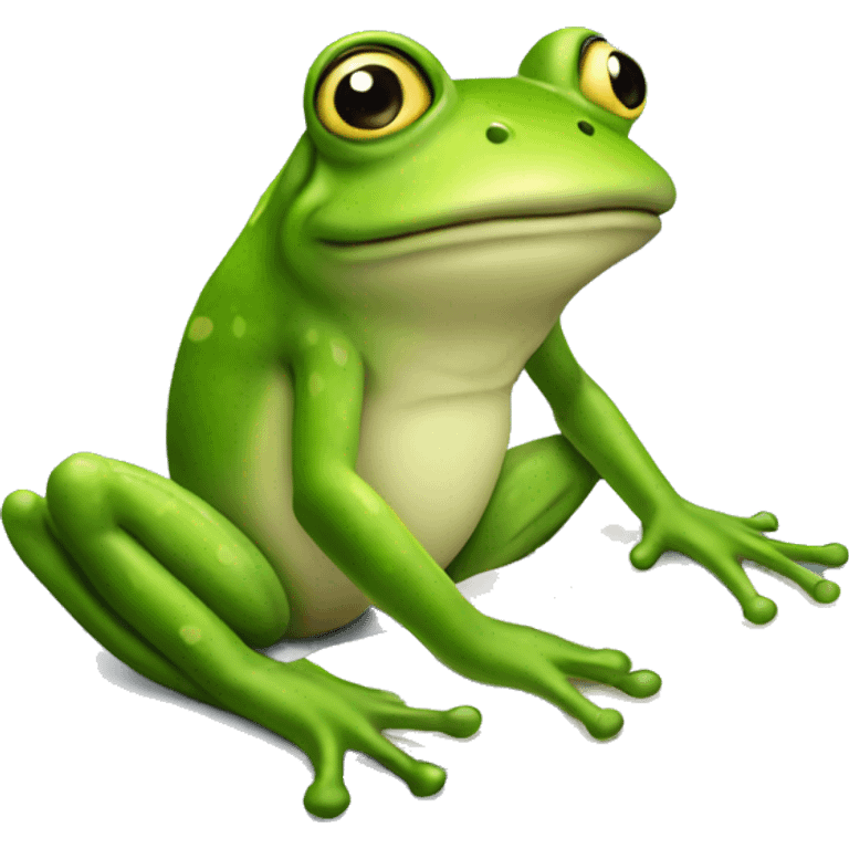 frog writting emoji