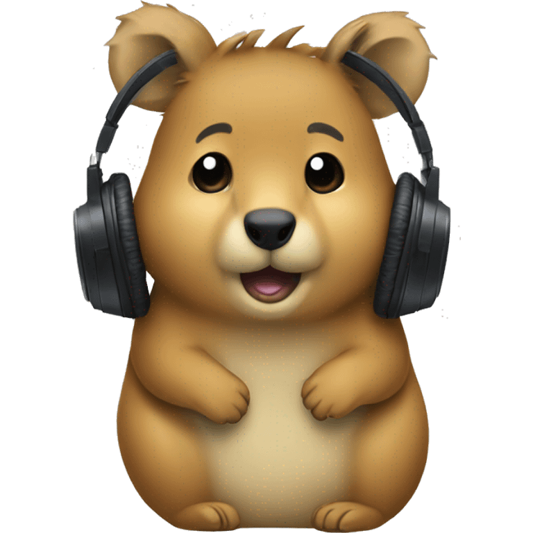 headphone with quokka emoji