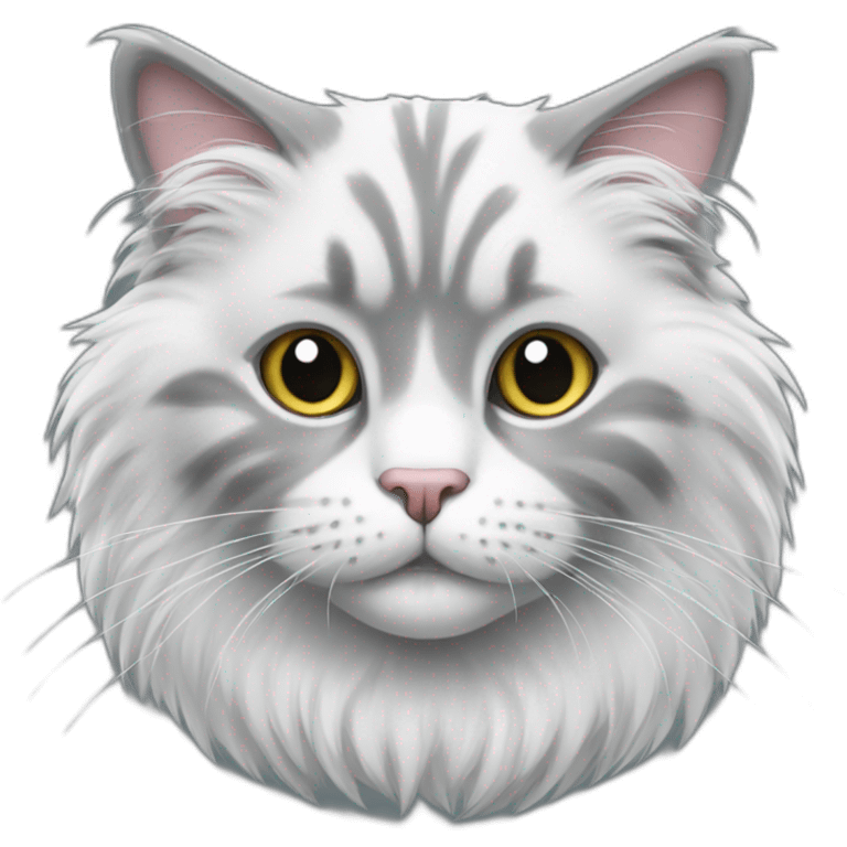 fluffy-grey-white-cat emoji