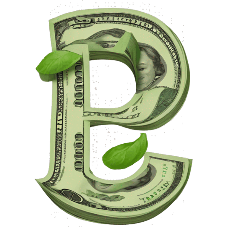 The letter J made of money emoji