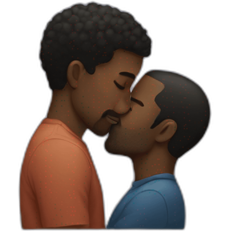 Black men kissing emoji