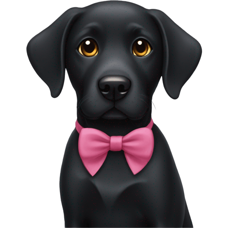 black lab with bow emoji