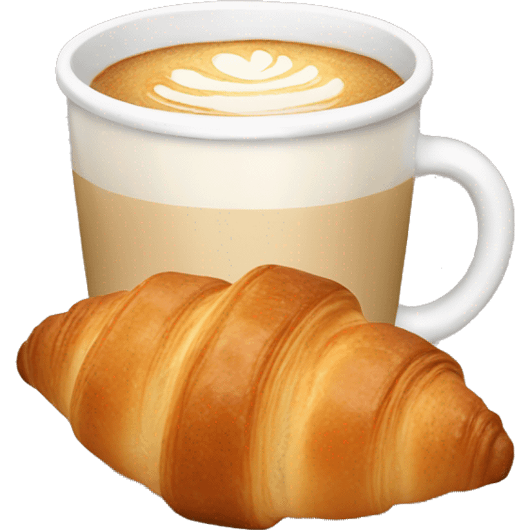 Flat white with croissant emoji