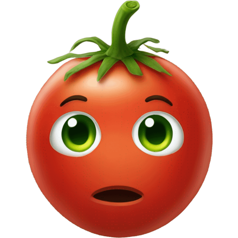 Straight faced tomato emoji