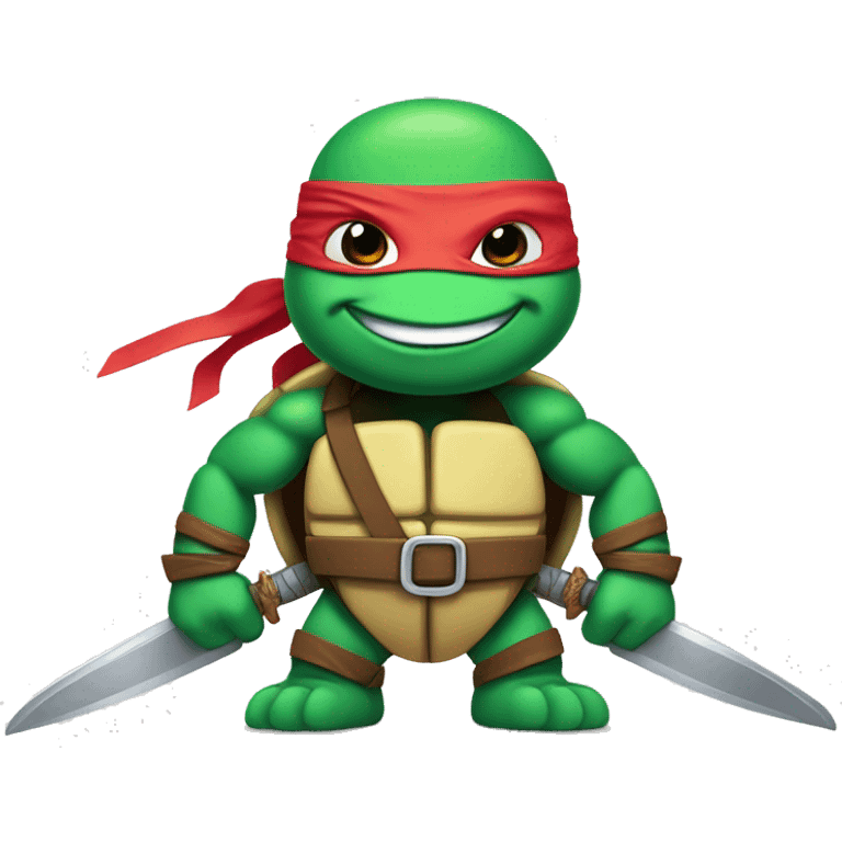 ninja turtle character with two big swords in hands emoji