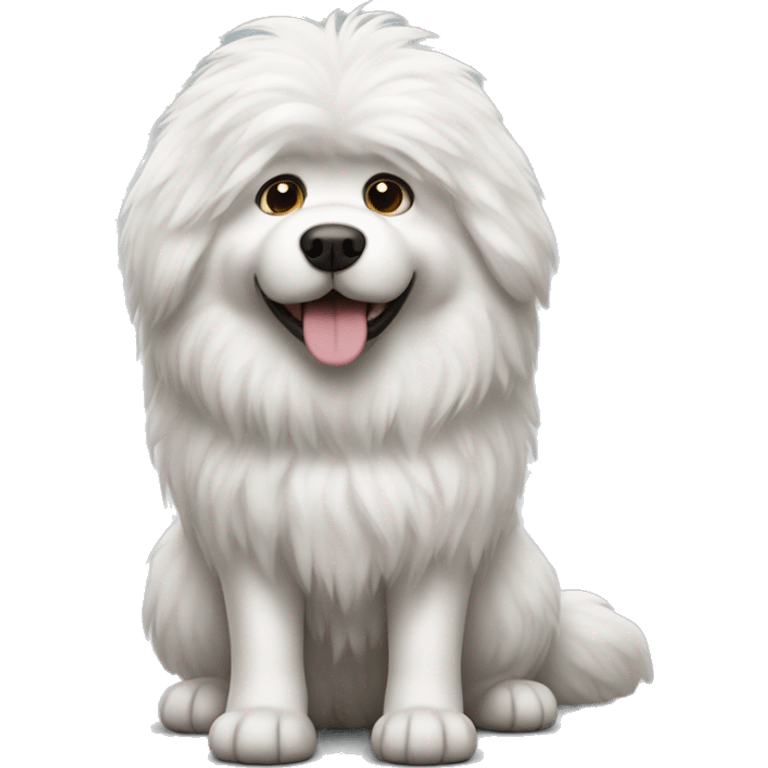 big fluffy dog white ! emoji