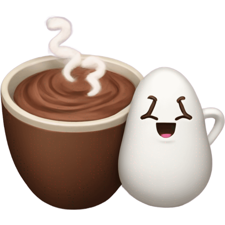 cocoa with marshmallow in cozy cup emoji