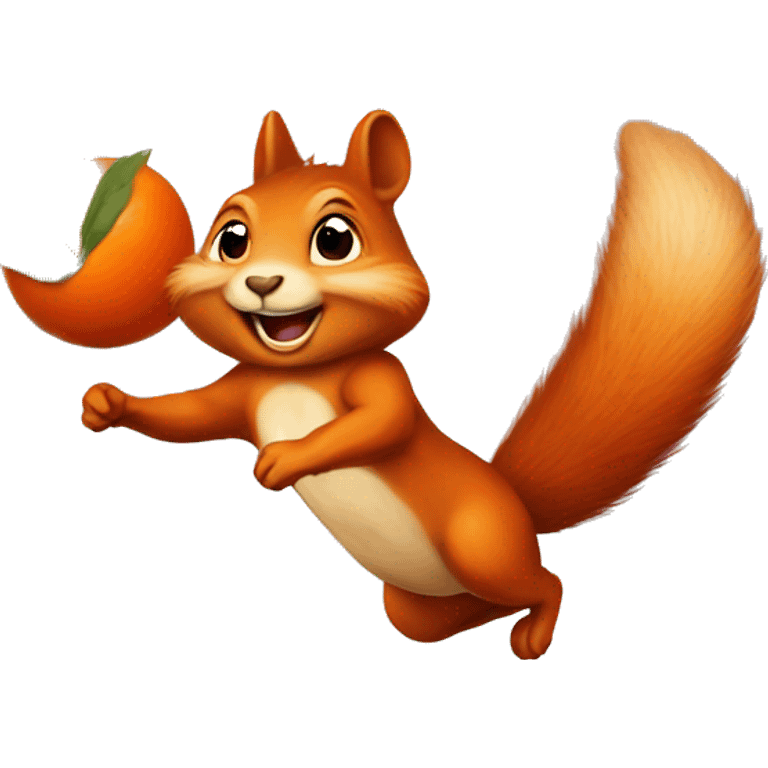 jumping orange burnt squirrel emoji