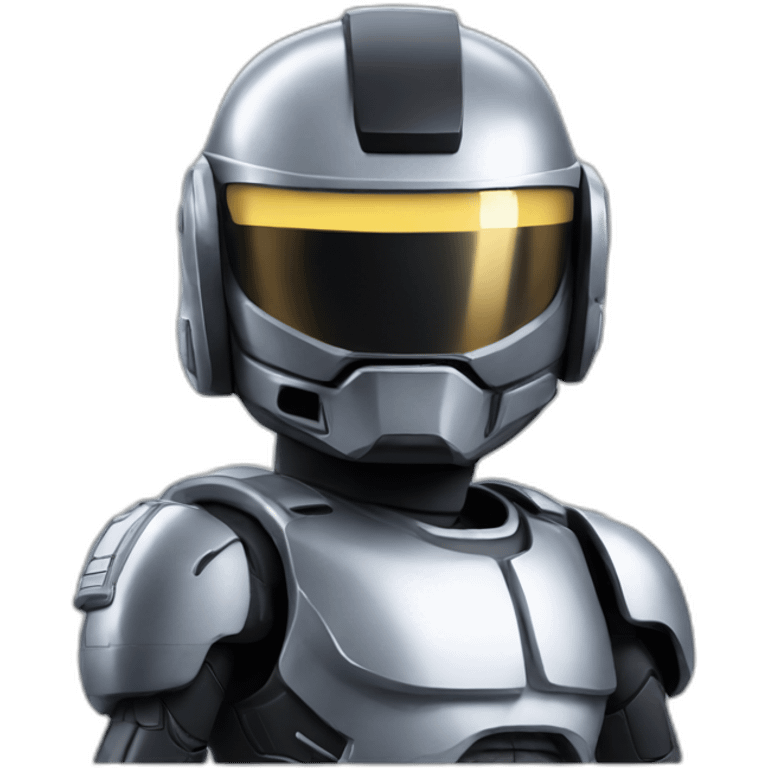 Robocop without helmet emoji