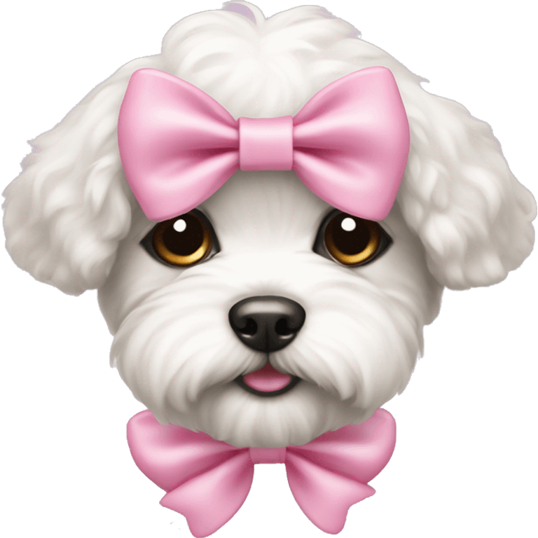 Schichon puppy pink bow emoji