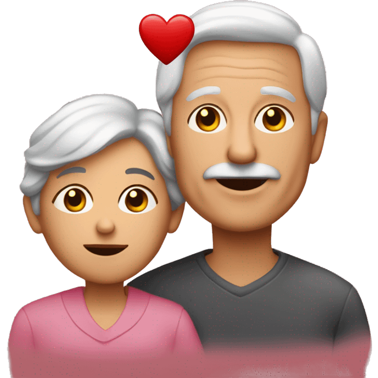 Grandparents with brown hairs in Day St Valentines  emoji