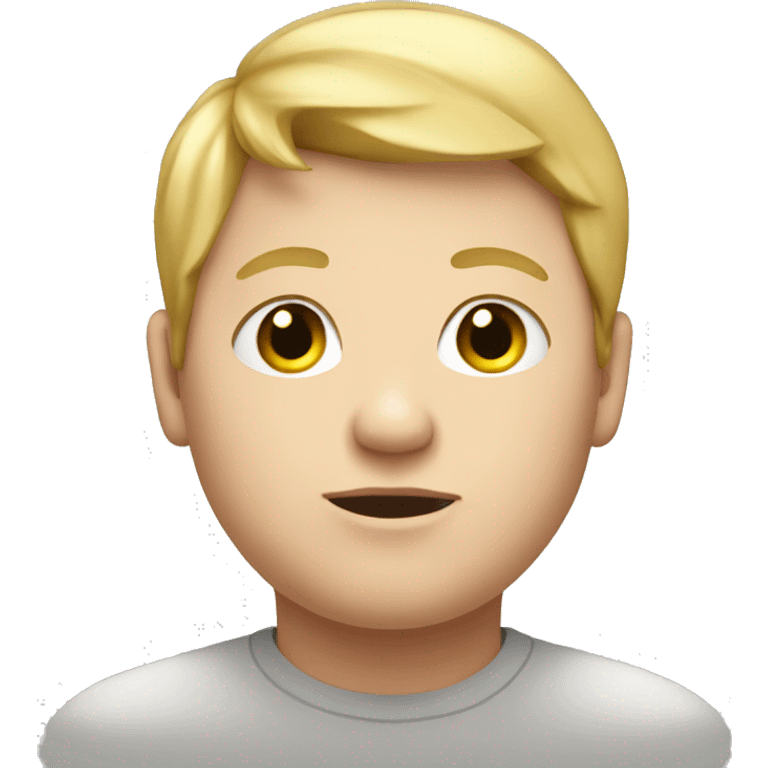 Obese young boy with blonde hair. emoji