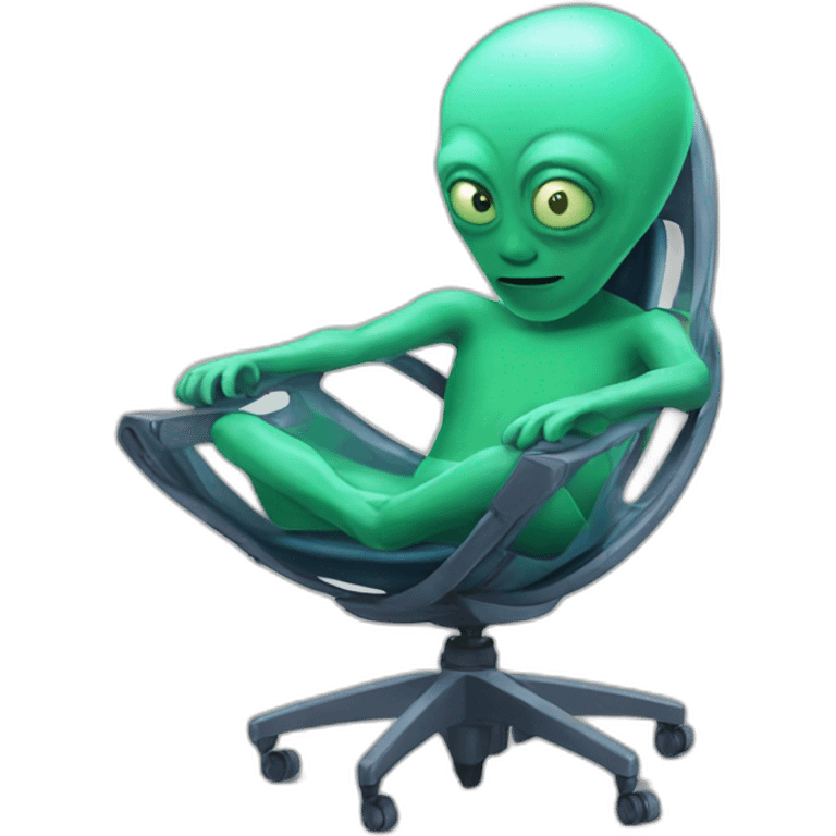 alien in a spinny chair emoji