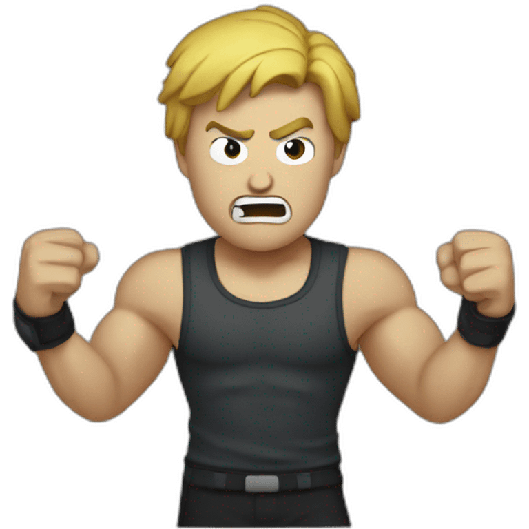 Geoff keighley fighting Angry Joe emoji