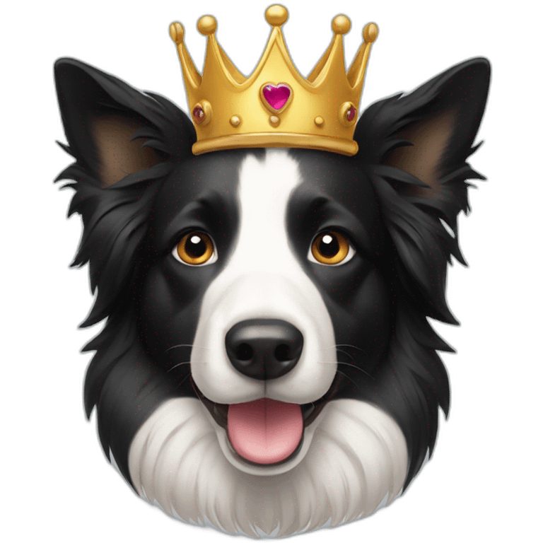 Border collie with a crown emoji