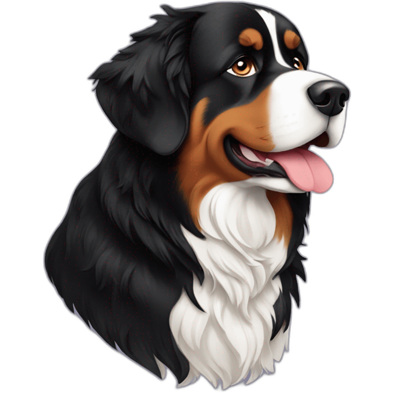 Bernese Mountain Dog side profile emoji