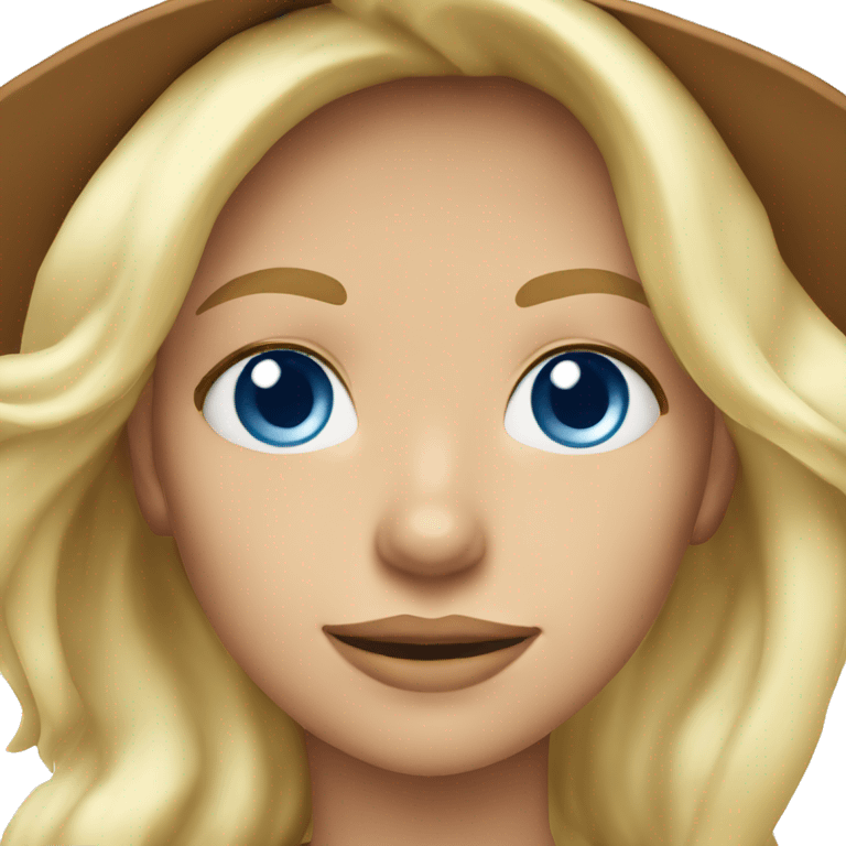 Blue eyes blond long hair cowgirl emoji