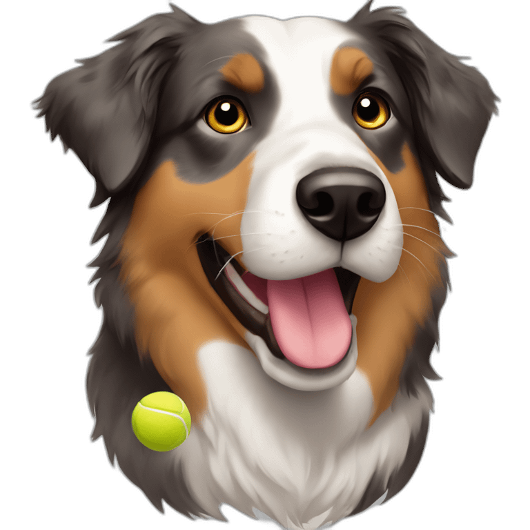 australian shepherd with tennis ball emoji