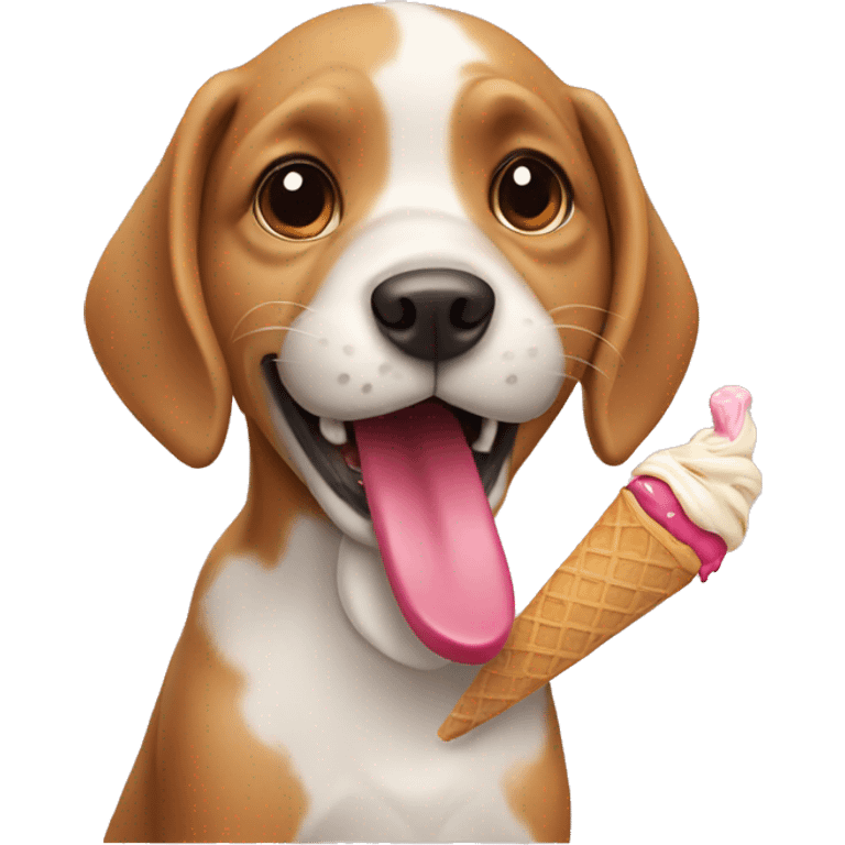 Dog eating ice cream emoji