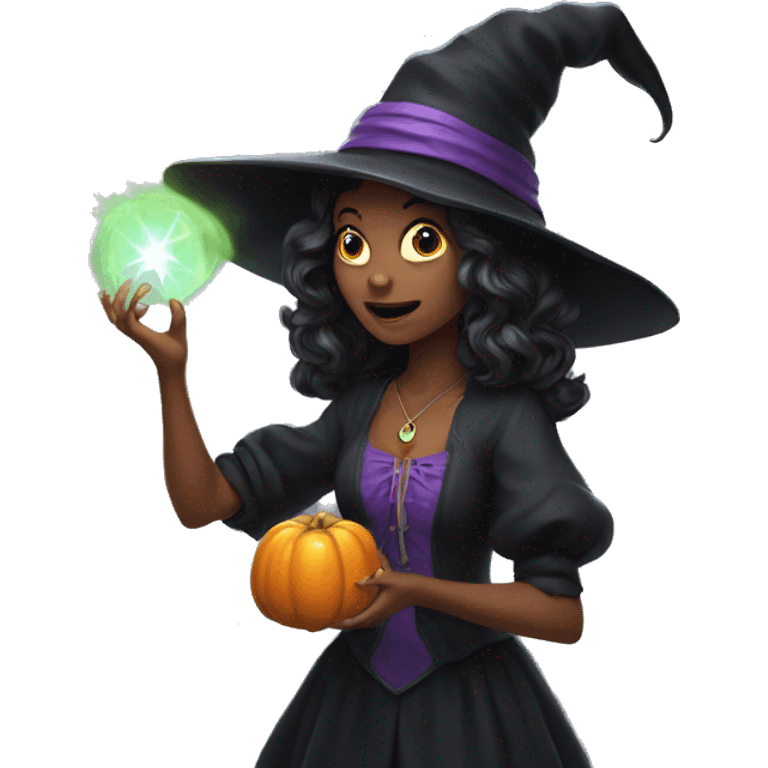 pretty witch casting spell emoji