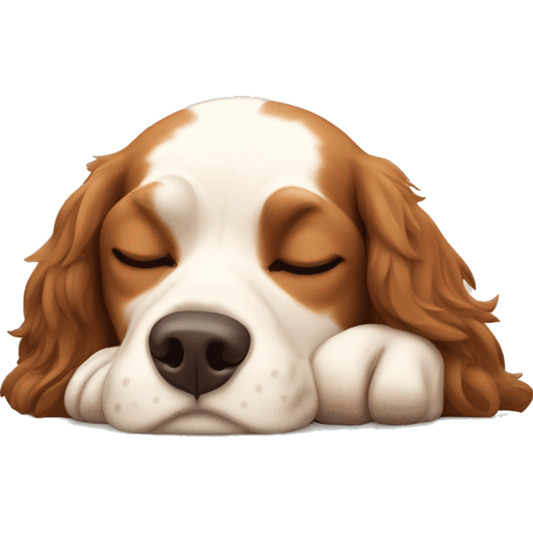 Spaniel dog sleeping emoji