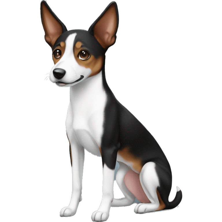 black and white basenji emoji