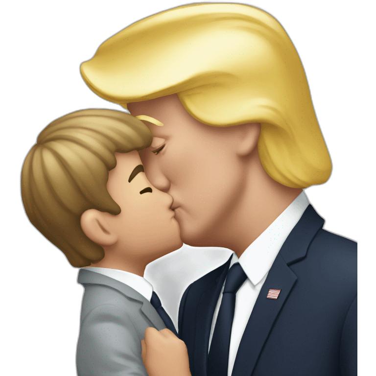 emmanuel macron kissing trump emoji