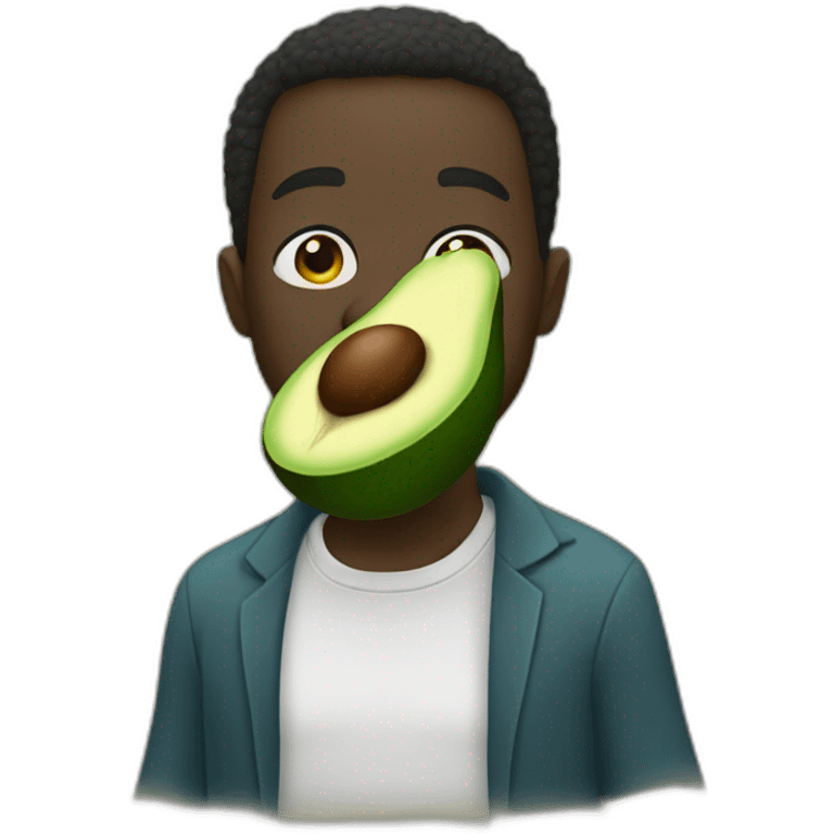 Black man lick an avocado emoji