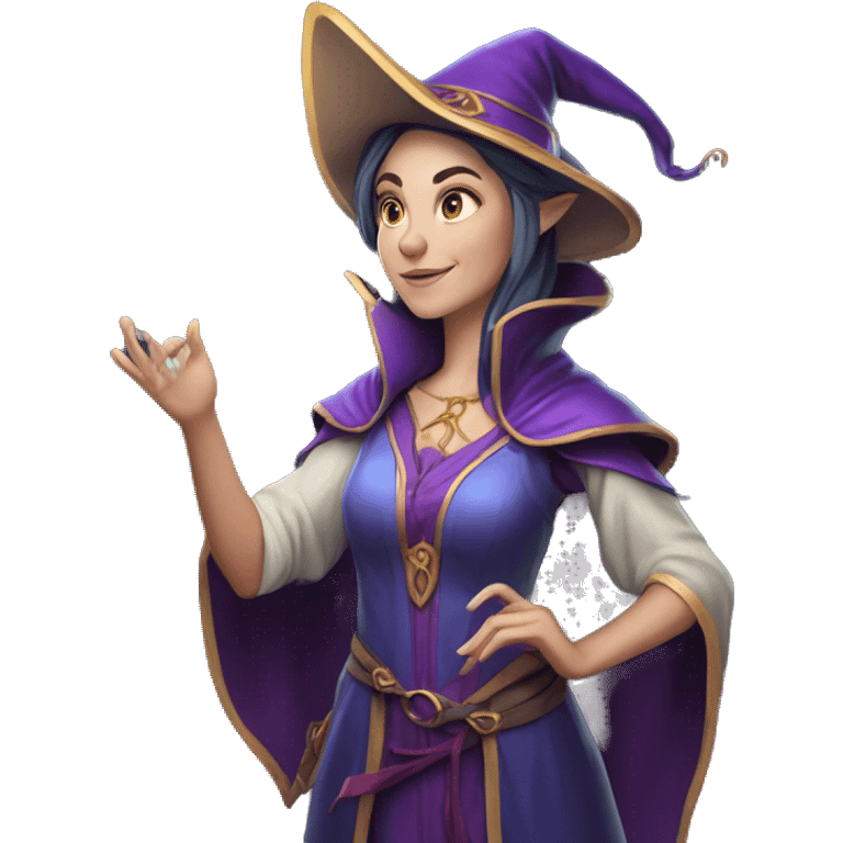 D&D Caucasian female noble wizard elf casting a spell  emoji