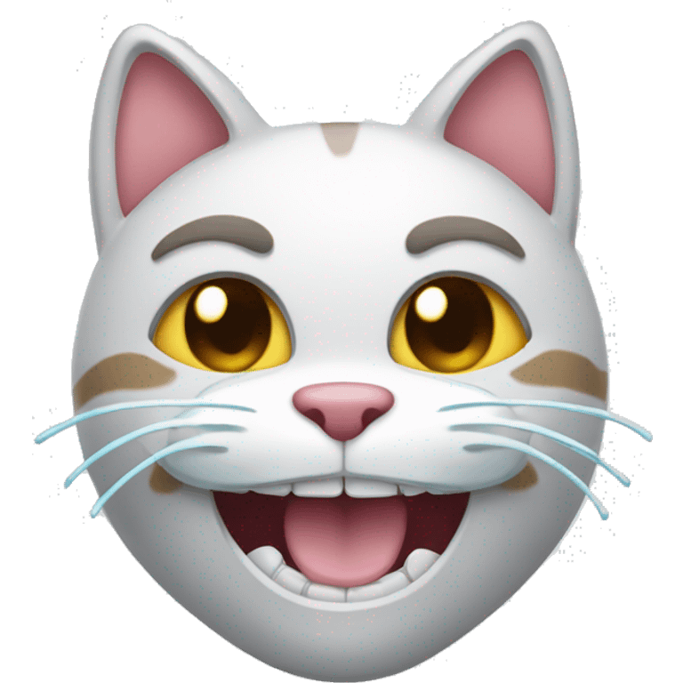 Cat with tooth brush  emoji