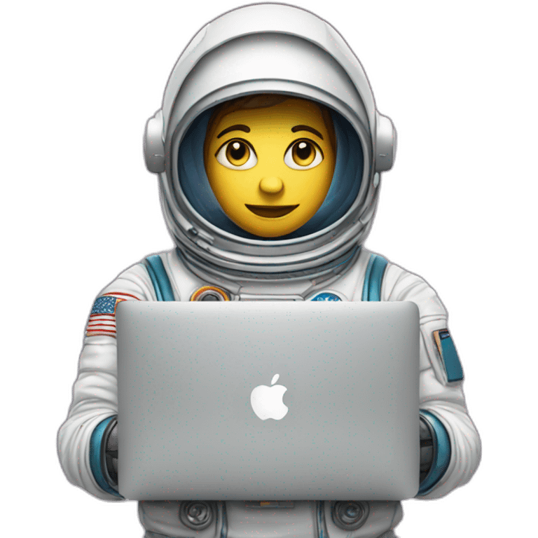 astronaut with hoodie and a macbook emoji