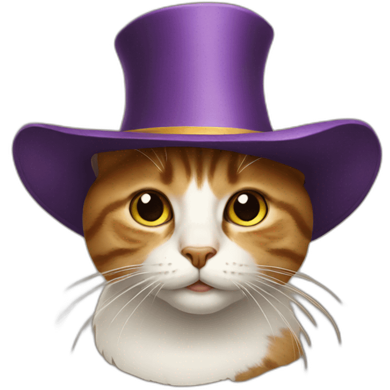 Cat with a big hat emoji