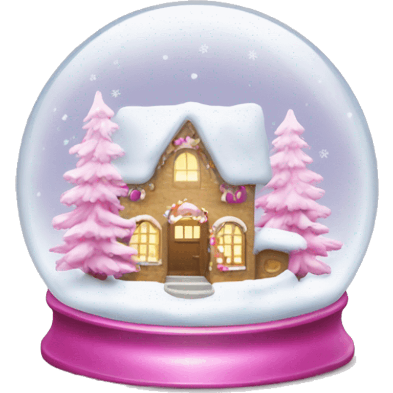 Snowglobe pink Christmas  emoji