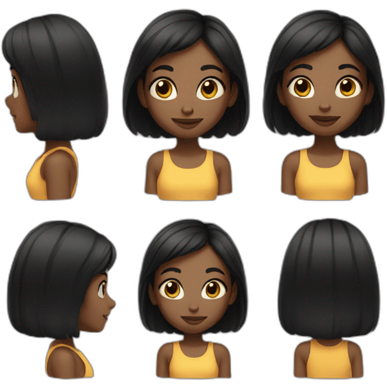 Blackhair-girl emoji