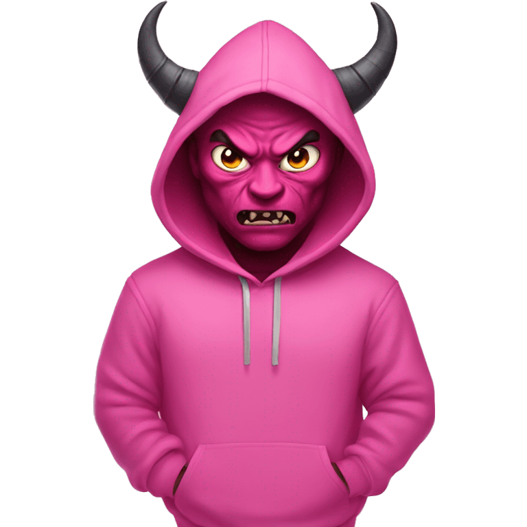 Demon in a pink hoodie  emoji