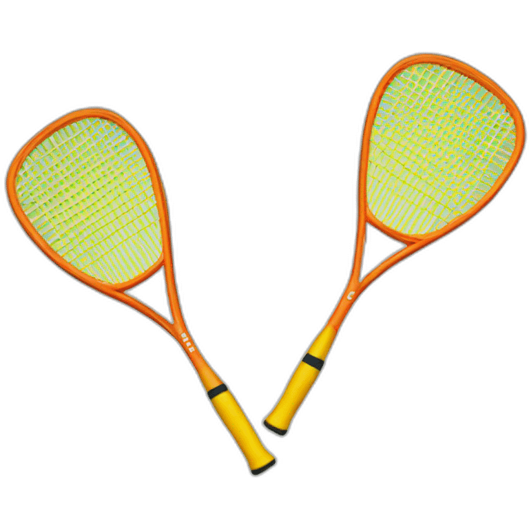 Two teardrop Squash racquets crossed emoji