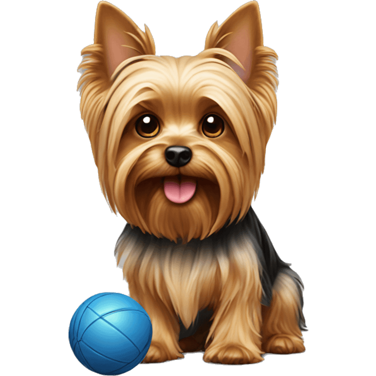 Yorkshire terrier with a ball emoji