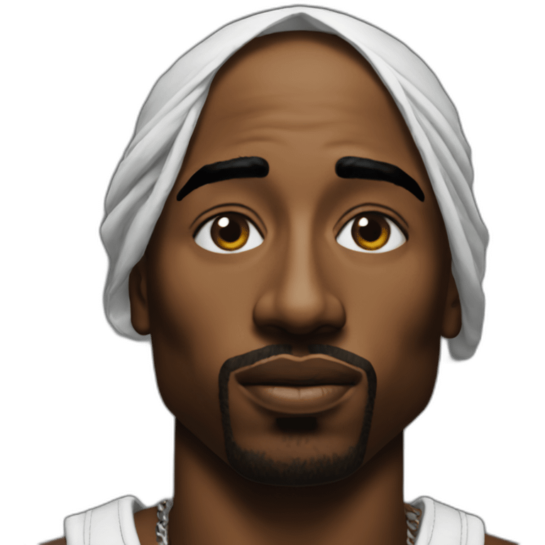 Hyper realistic tupac emoji