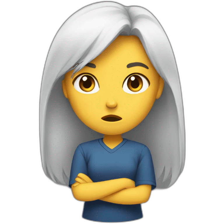 a girl who is angry to students emoji