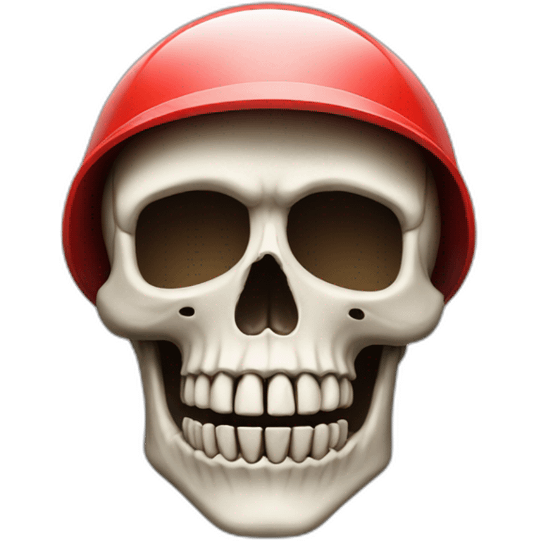 Skeleton skull with red safety helmet emoji