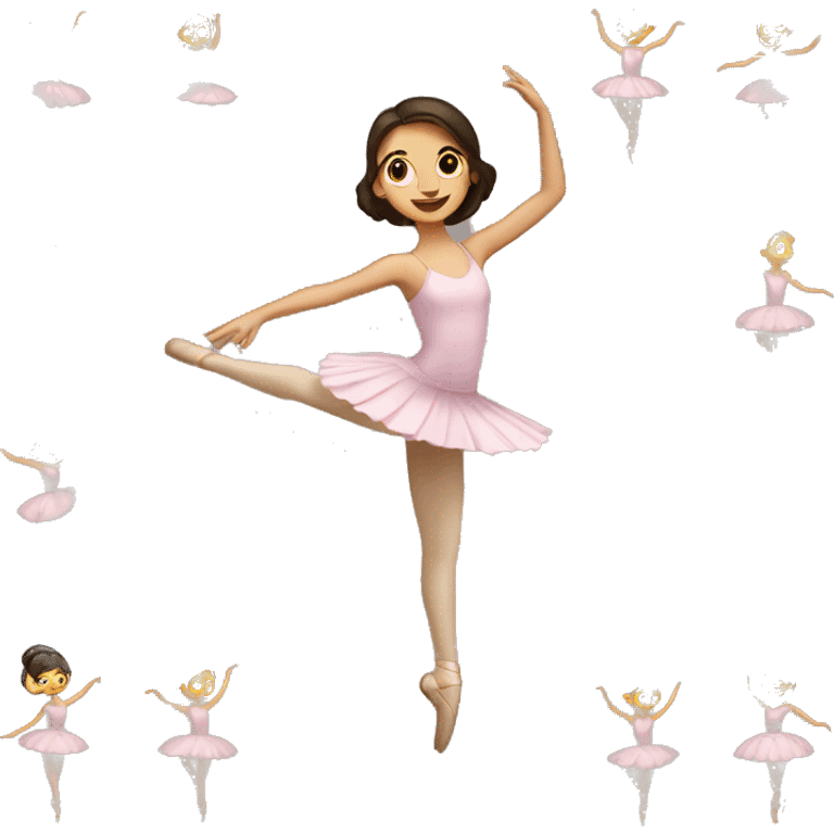 Brunette girl dancing ballet emoji