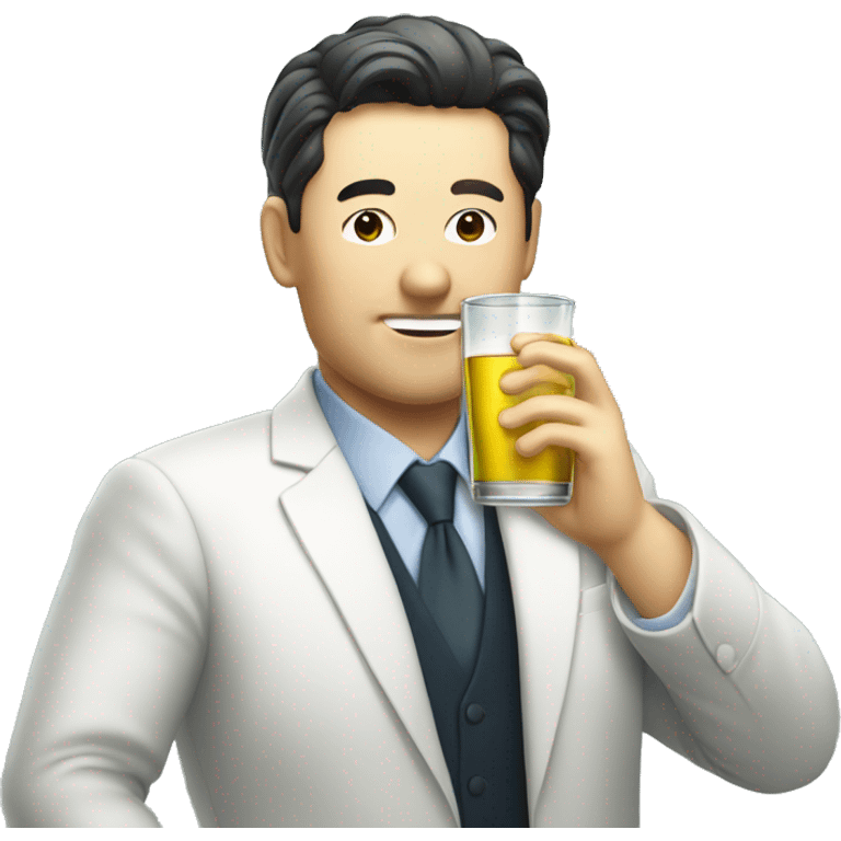 company's boss drinking soju emoji