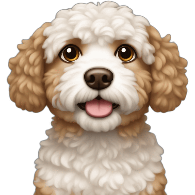 Poochon dog with brown spot emoji