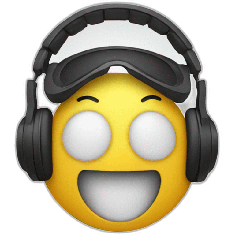 Smiley listening to music emoji