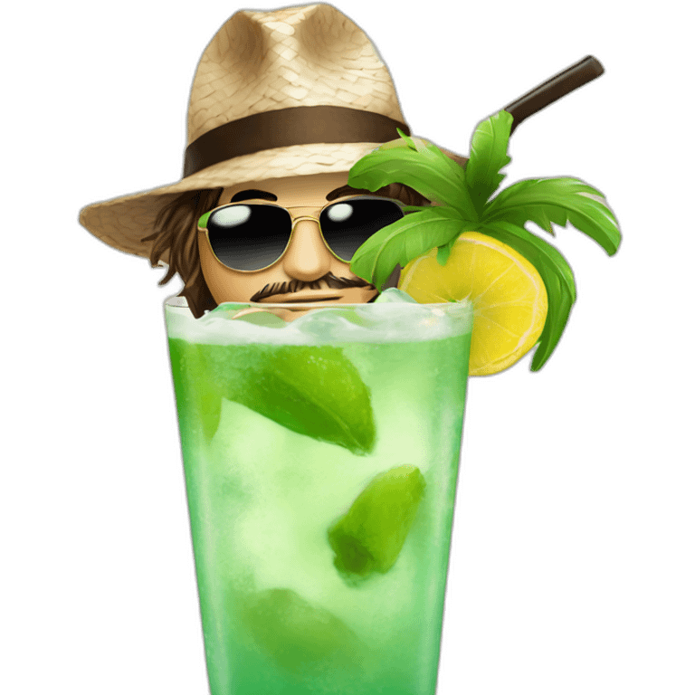 Johnny-depp-beach-Hawaii-mojito emoji