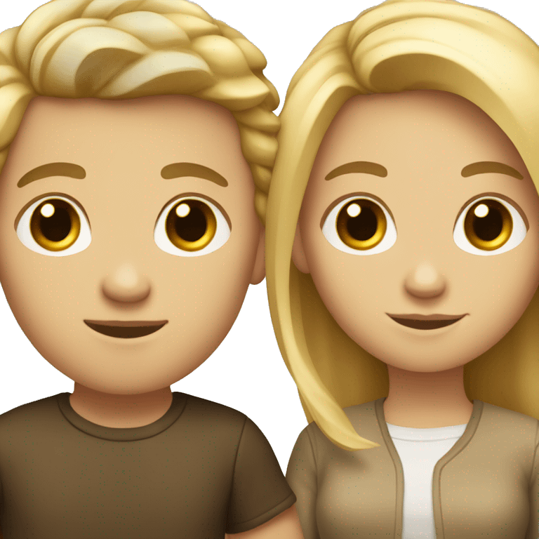 Blonde girl with white boy with brown hair  emoji