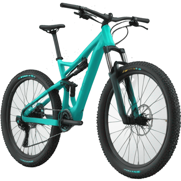 Teal full suspension mountain bike emoji