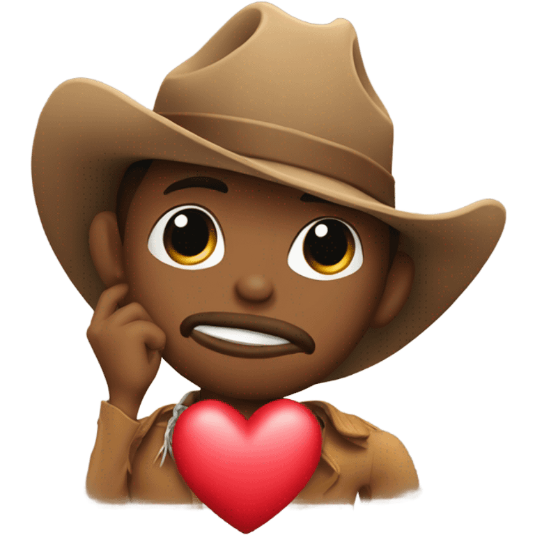 cowboy blowing a kiss with heart emoji