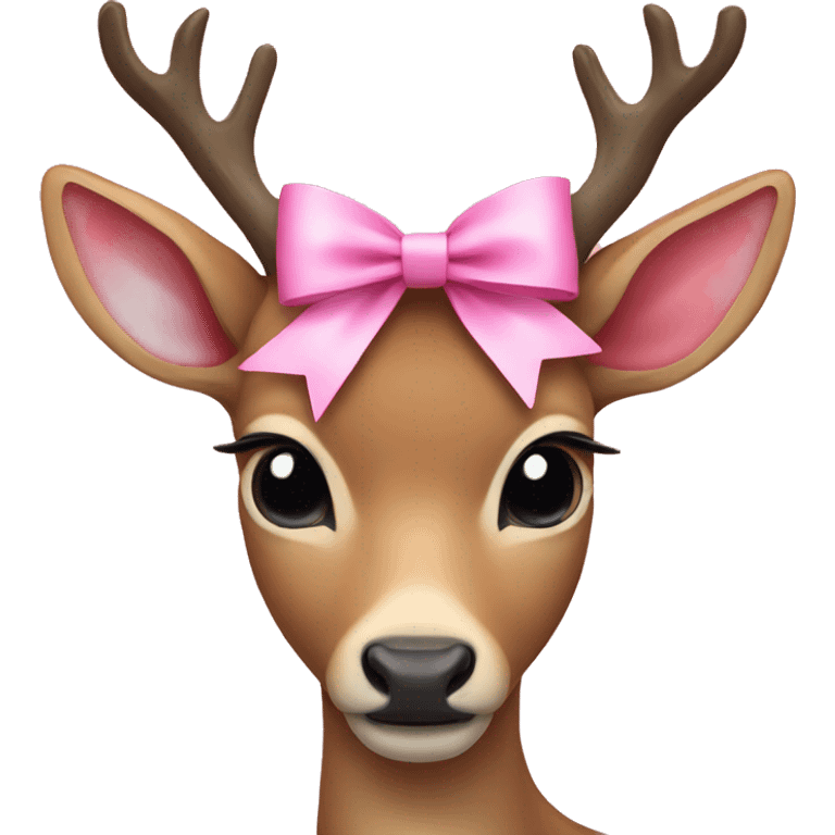 Deer with pink bow emoji