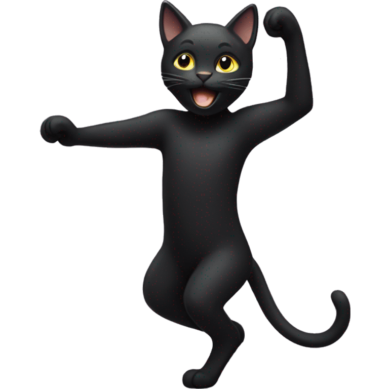 Black cat dancing emoji